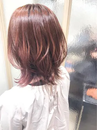 ミディアム カラー パーマ 艶髪/韓国レイヤー イノウエヒロキのヘアスタイル