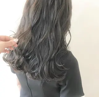 セミロング カラー ヘアアレンジ Aloa透明感ヘア ♡kanami♡のヘアスタイル