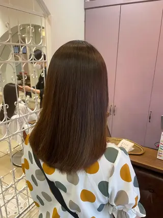 ミディアム カラー ＼脱・うねり& 広がり／gite菊のヘアスタイル