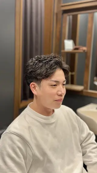 ミディアム パーマ メンズ 山田 香菜のヘアスタイル