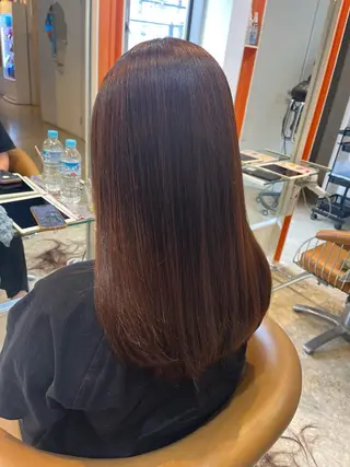 セミロング カラー うしだ かおるのヘアスタイル