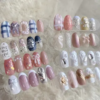 ネイル amuse 手書きニュアンスのネイルデザイン