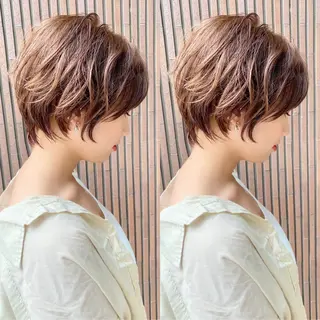 ショート ショート/ボブ/ 白髪ぼかし/しんやのヘアスタイル