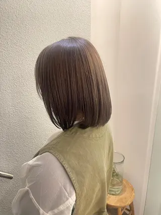 ミディアム カラー パーマ ♡トップスタイリス ト/美髪矯正hinaのヘアスタイル