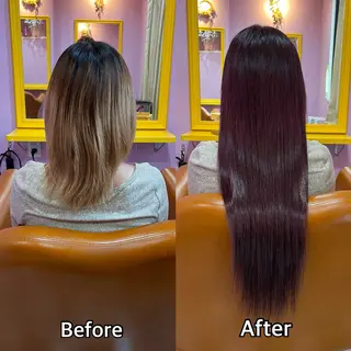 ロング シール＋ちび編み込み エクステ梅田🐨のヘアスタイル