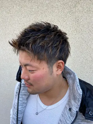 カラー メンズ 上石神井メンズパーマ 飯田徹のヘアスタイル