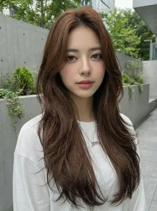 ロング レイヤー/顔周り🌈 韓国特化 ヒトミ☁️のヘアスタイル