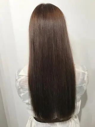 ロング カラー ハイトーン髪質改善 家中貴典のヘアスタイル