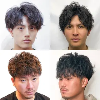 ショート カラー パーマ ヘアアレンジ メンズ 髪質改善🇰🇷 レイヤーカット/梅田のヘアスタイル