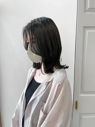 ミディアム ヘアアレンジ 🥀暖色韓国ヘア💕 保科侑花のヘアスタイル