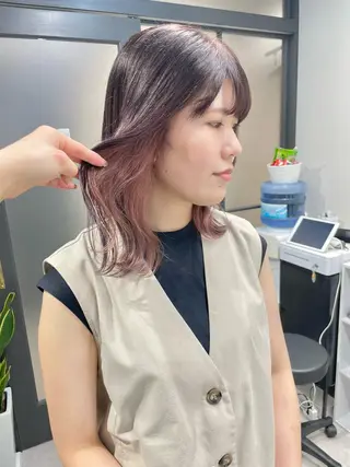 ミディアム 🌸インナーカラー 🌸藤井春華のヘアスタイル