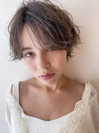 ショート カラー パーマ 仙台Ｉ韓国レイヤー Ｉ髪質改善Ｉ伊藤拓海のヘアスタイル