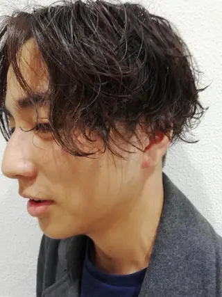 メンズ パーマ ミディアム Ash 店長 木村 和人のヘアスタイル