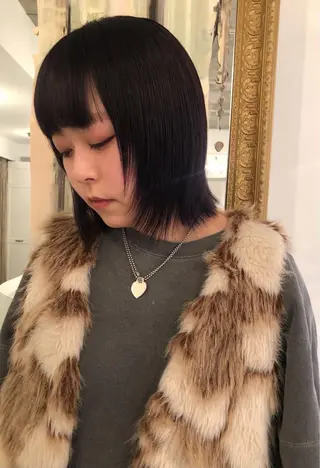 カラー ブリーチカラー🎀 韓国風/寺門美優のヘアスタイル