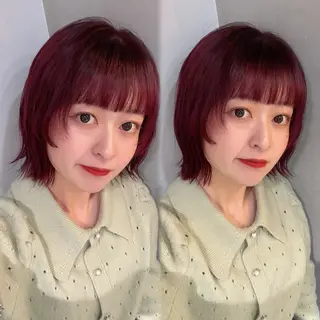 ミディアム カラー ❤️ブリーチ/暖色/ 韓国レイヤー/優希のヘアスタイル