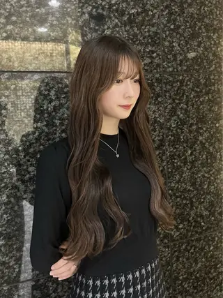 ロング カラー 顔まわり/オフィス カラー/青栁優🔆のヘアスタイル