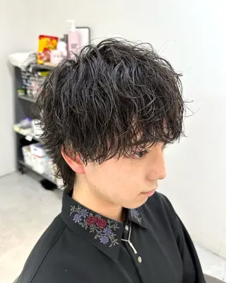 ショート パーマ メンズ Je suis heureuse Union所属・佐藤 ふみやのヘアスタイル