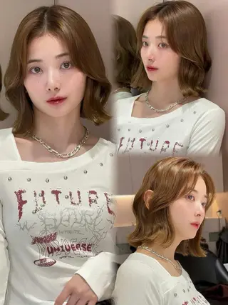 ミディアム ❣️縮毛矯正/ボブ /韓国/社のヘアスタイル