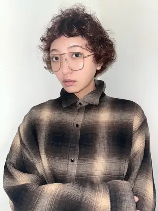 ショート パーマ 丸山渉/表参道 レイヤーボブのヘアスタイル