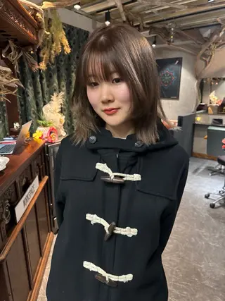 ミディアム カラー パーマ ヘアアレンジ メンズ 心斎橋美容室 Junのヘアスタイル