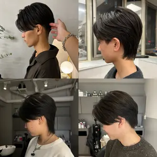 ショート メンズ ハイトーン/ ボブ 中村麟のヘアスタイル