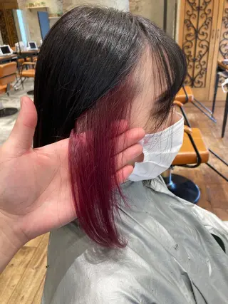 ミディアム カラー 新宿✨顔周りカット 韓国ヘア/坂本亜裟海のヘアスタイル