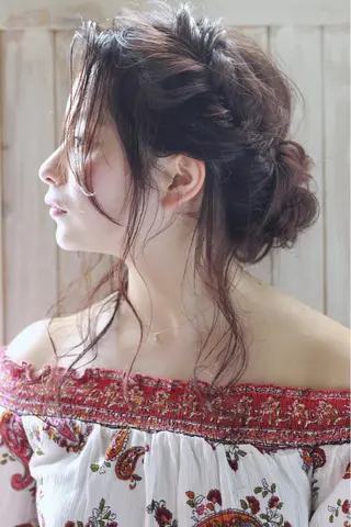 セミロング カラー ヘアアレンジ WEG所属・韓国レイヤー/艶髪 WATSUKIのヘアスタイル