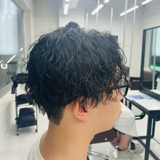 ミディアム パーマ メンズ メンズカット特化✂︎ SHINGO 本厚木のヘアスタイル