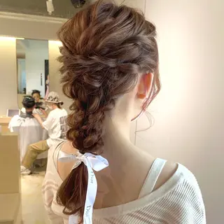 ヘアアレンジ mizuki/ピンク ベージュ.レイヤーのヘアスタイル