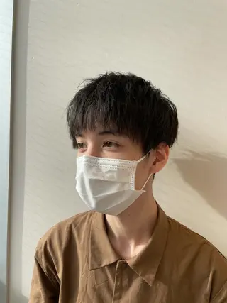 ショート メンズ 渋谷レイヤーカット/ 暖色艶カラー🩵高橋のヘアスタイル