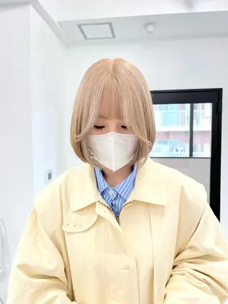 ミディアム カラー パーマ ヘアアレンジ メンズ キッズ ネイル マツエク・マツパ アイブロウ ハイトーン/ピンク 💗モモ໒꒱のヘアスタイル