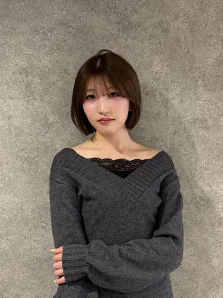 カラー RURI韓国ボブ 🇰🇷タッセルボブのヘアスタイル