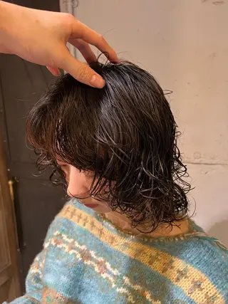 ミディアム パーマ 小笠原 悠斗のヘアスタイル