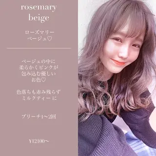 セミロング カラー 柔らかbeige モトキのヘアスタイル