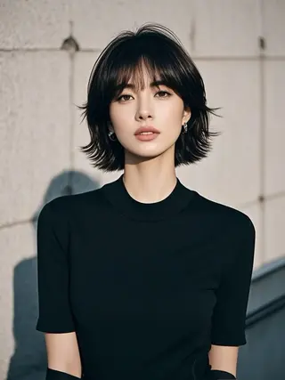 ミディアム ウルフカット 811 大阪梅田 ウルフのヘアスタイル