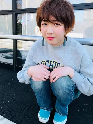 ショート カラー ママ美容師 ＊ヒマワリのヘアスタイル