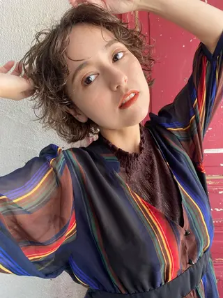 ショート カラー パーマ freelance lab所属・iizuka akiのヘアスタイル