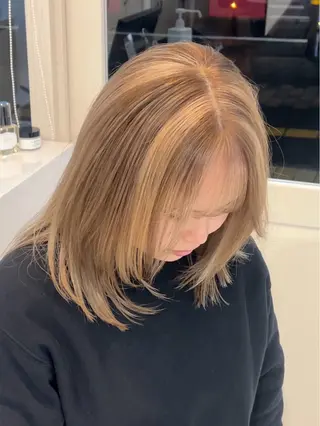 ミディアム カラー パーマ/ハイトーン /吉田眞のヘアスタイル