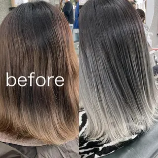 ミディアム カラー Lull (シェアサロンReco VIProom)所属・Lull1人美容室 バレイヤージュのヘアスタイル