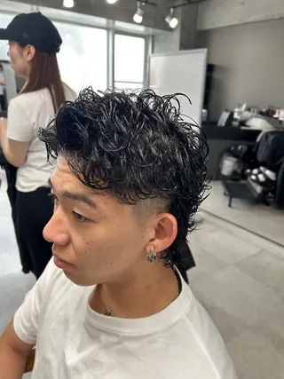 パーマ メンズ カズキ🌼曲がる縮毛 /くせ毛パーマのヘアスタイル