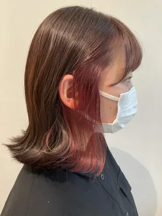 ミディアム カラー 岩戸 新のヘアスタイル