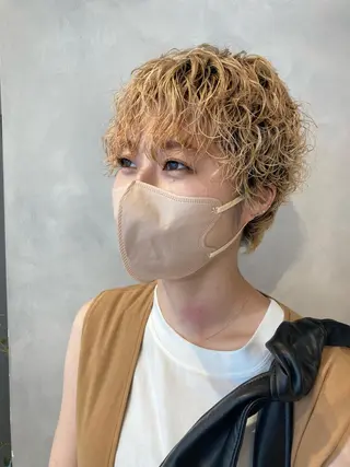 ショート パーマ ✳️ウルフ/メンズ/ スパイラルパーマ✳️のヘアスタイル