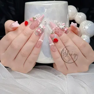 ロング 波 なみのネイルデザイン