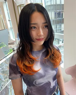 セミロング 名駅/ハイトーン /Y2k/YUNAのヘアスタイル