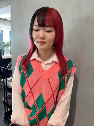 セミロング カラー 顔まわり/暖色 可愛い特化🎀ゆうなのヘアスタイル