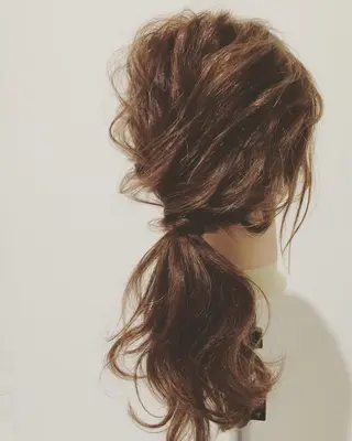 ミディアム セミロング ロング カラー ヘアアレンジ Rubik's 茶屋町原田のヘアスタイル