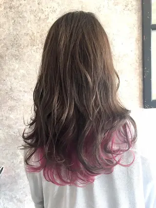 ミディアム カラー パーマ 小顔カット✨ 透明感カラー/村上のヘアスタイル