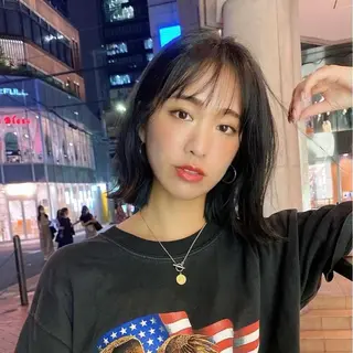 ミディアム カラー パーマ ヘアアレンジ メンズ キッズ ネイル マツエク・マツパ アイブロウ SUNC/Jiles 【美容室】のヘアスタイル