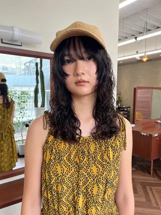 ミディアム パーマ ボブパーマ/パーマ ウルフパーマのヘアスタイル