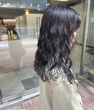 ロング パーマ ボブパーマコテ巻き風 パーマNo1深江秀平のヘアスタイル